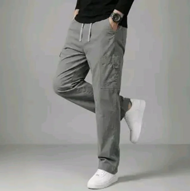 Cargo for Men | Cotton Cargo Pant | Lower for man | Elastic Drawstring Waist Straight Fit Bottoms | Comfortable Breathable Cargos for Casual, Office Wear - 32
