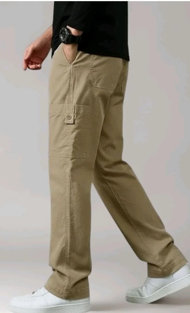 Cargo for Men | Cotton Cargo Pant | Lower for man | Elastic Drawstring Waist Straight Fit Bottoms | Comfortable Breathable Cargos for Casual, Office Wear - 34