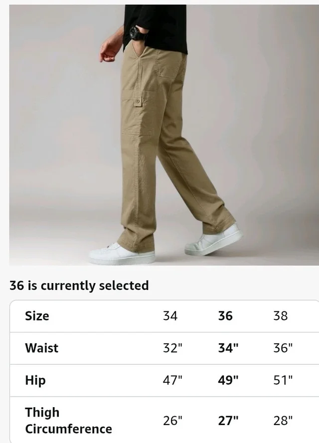 Cargo for Men | Cotton Cargo Pant | Lower for man | Elastic Drawstring Waist Straight Fit Bottoms | Comfortable Breathable Cargos for Casual, Office Wear - 34