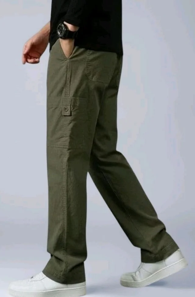 Cargo for Men | Cotton Cargo Pant | Lower for man | Elastic Drawstring Waist Straight Fit Bottoms | Comfortable Breathable Cargos for Casual, Office Wear - 34