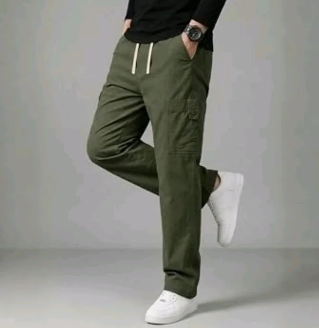 Cargo for Men | Cotton Cargo Pant | Lower for man | Elastic Drawstring Waist Straight Fit Bottoms | Comfortable Breathable Cargos for Casual, Office Wear - 34