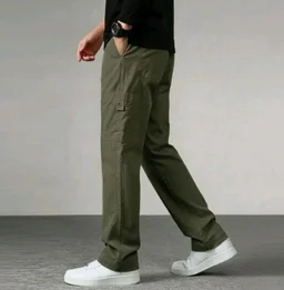 Cargo for Men | Cotton Cargo Pant | Lower for man | Elastic Drawstring Waist Straight Fit Bottoms | Comfortable Breathable Cargos for Casual, Office Wear - 34