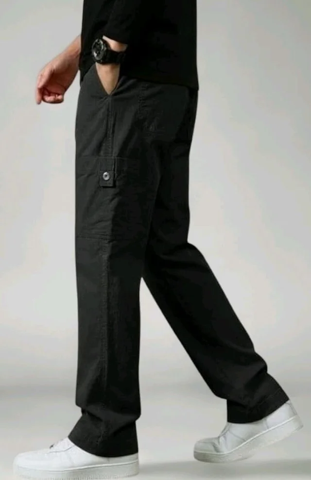 Cargo for Men | Cotton Cargo Pant | Lower for man | Elastic Drawstring Waist Straight Fit Bottoms | Comfortable Breathable Cargos for Casual, Office Wear - 32