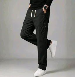 Cargo for Men | Cotton Cargo Pant | Lower for man | Elastic Drawstring Waist Straight Fit Bottoms | Comfortable Breathable Cargos for Casual, Office Wear - 32