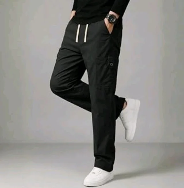 Cargo for Men | Cotton Cargo Pant | Lower for man | Elastic Drawstring Waist Straight Fit Bottoms | Comfortable Breathable Cargos for Casual, Office Wear - 32