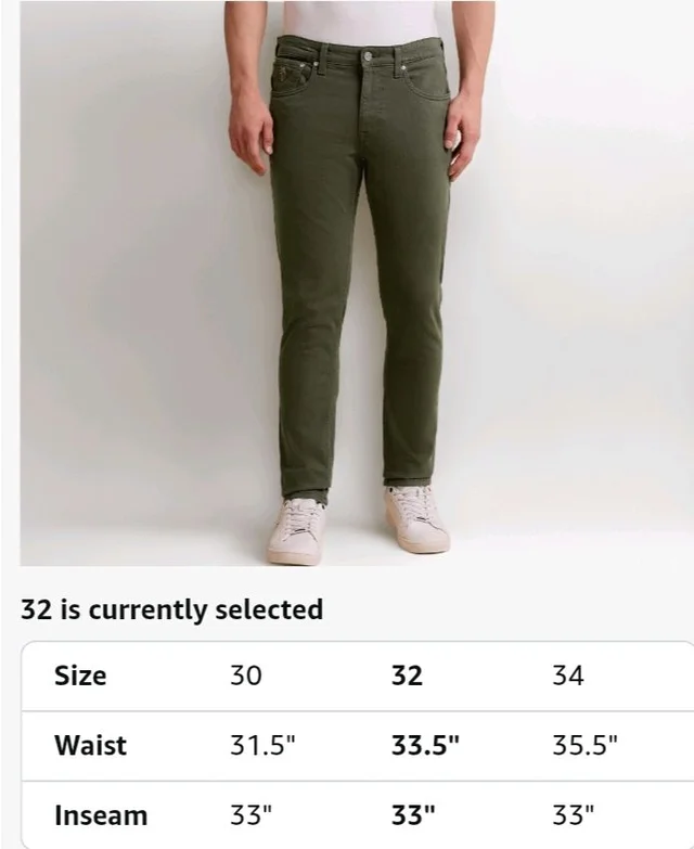 U.S. Polo ASSN. Denim Jeans for Men - Slim Tapered Fit, Mens Jeans for Office & Regular Wear
- 36
