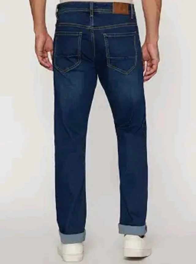 Peter England Men's Tapered Fit Mid Rise Classic Tape Stretchable Twill Jeans - 36