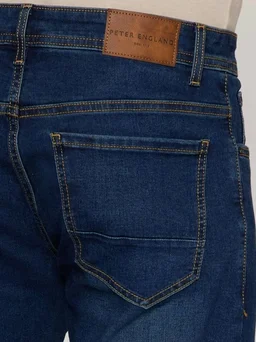 Peter England Men's Tapered Fit Mid Rise Classic Tape Stretchable Twill Jeans - 36