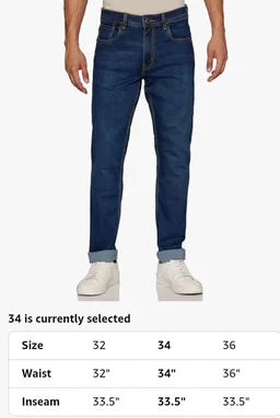 Peter England Men's Tapered Fit Mid Rise Classic Tape Stretchable Twill Jeans - 36