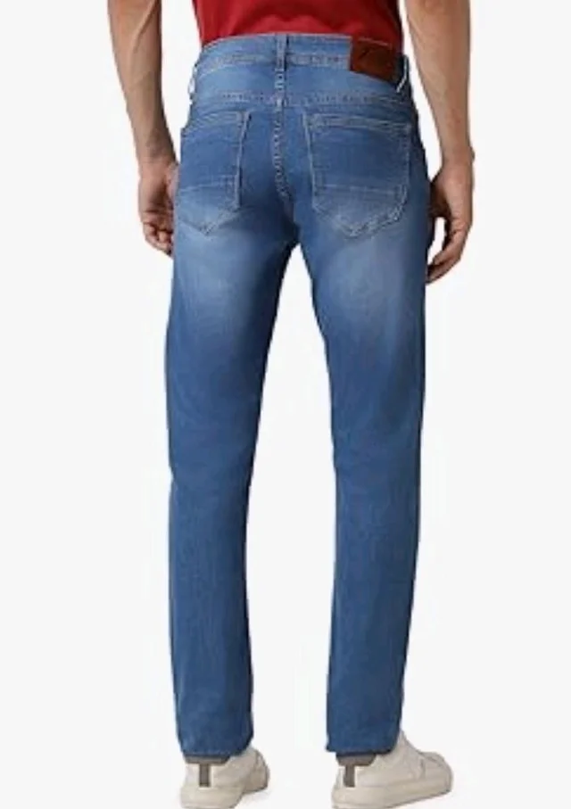 Peter England Men's Tapered Fit Mid Rise Classic Tape Stretchable Twill Jeans - 32