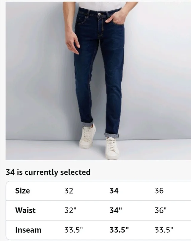 Peter England Men's Tapered Fit Mid Rise Classic Tape Stretchable Twill Jeans - 32