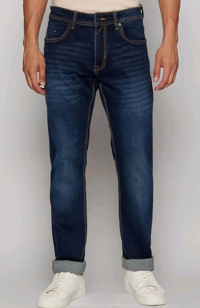 Peter England Men's Tapered Fit Mid Rise Classic Tape Stretchable Twill Jeans - 32