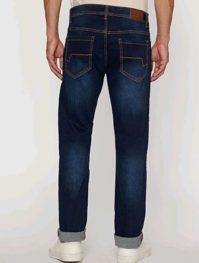 Peter England Men's Tapered Fit Mid Rise Classic Tape Stretchable Twill Jeans - 32