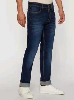 Peter England Men's Tapered Fit Mid Rise Classic Tape Stretchable Twill Jeans - 32