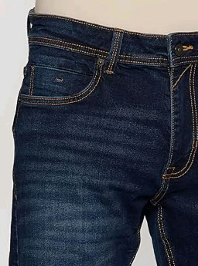 Peter England Men's Tapered Fit Mid Rise Classic Tape Stretchable Twill Jeans - 32