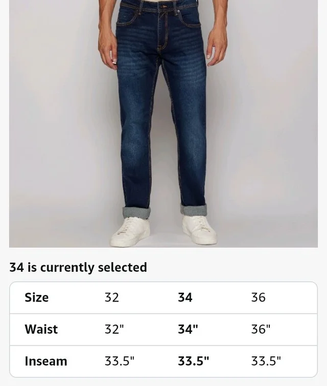 Peter England Men's Tapered Fit Mid Rise Classic Tape Stretchable Twill Jeans - 32