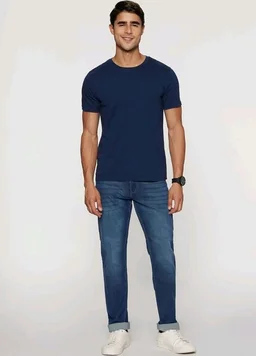 Peter England Men's Tapered Fit Mid Rise Classic Tape Stretchable Twill Jeans - 36