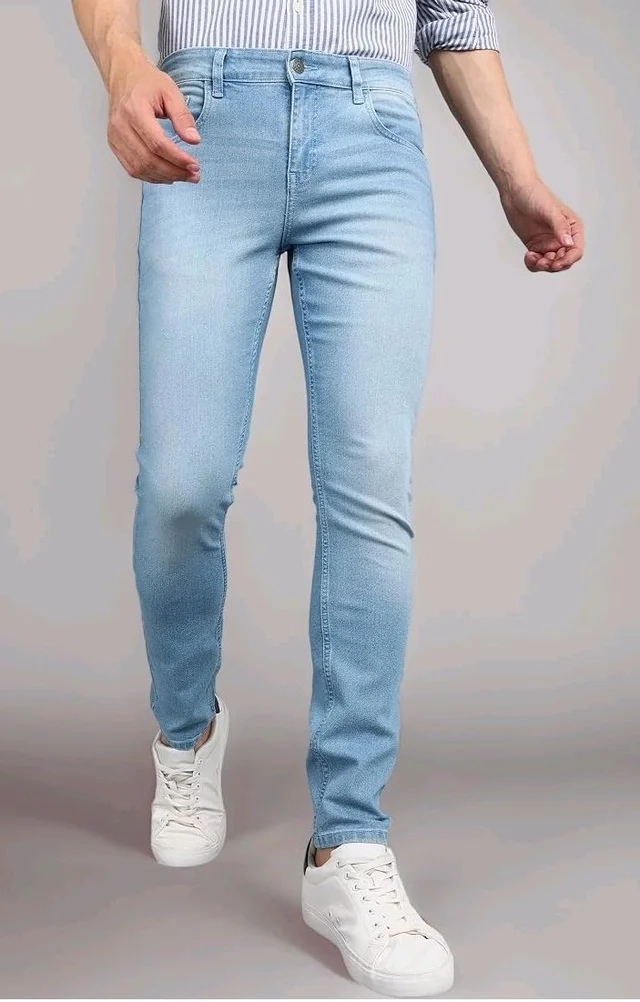 Urbano Fashion Men's Regular Fit Mid Rise Washed Jeans Stretchable - 34