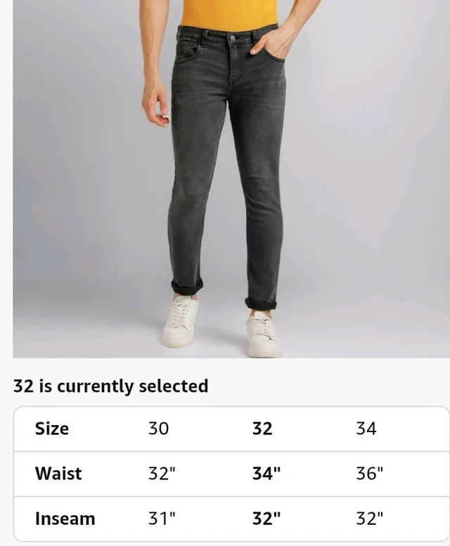 Urbano Fashion Men's Regular Fit Mid Rise Washed Jeans Stretchable
- 34