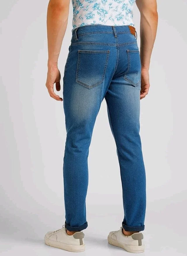 Urbano Fashion Men's Regular Fit Mid Rise Washed Jeans Stretchable - 36