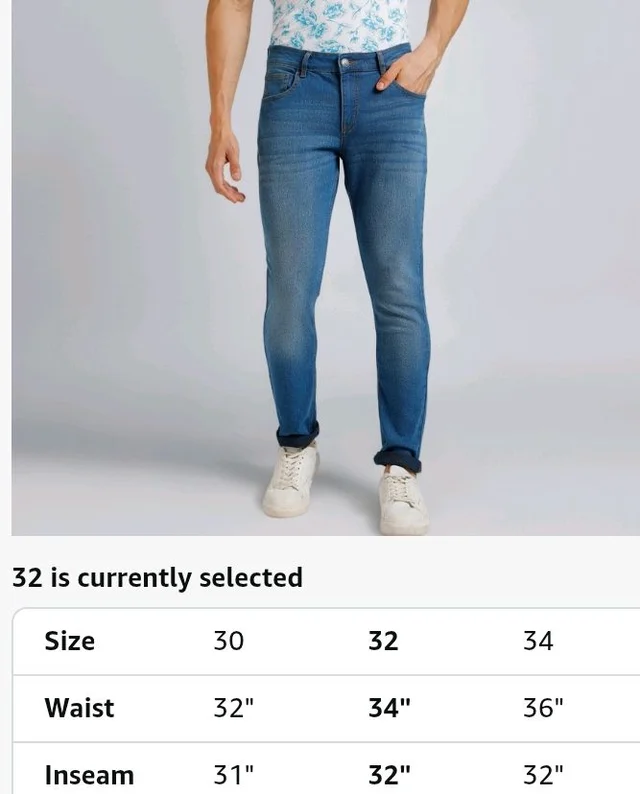 Urbano Fashion Men's Regular Fit Mid Rise Washed Jeans Stretchable - 36
