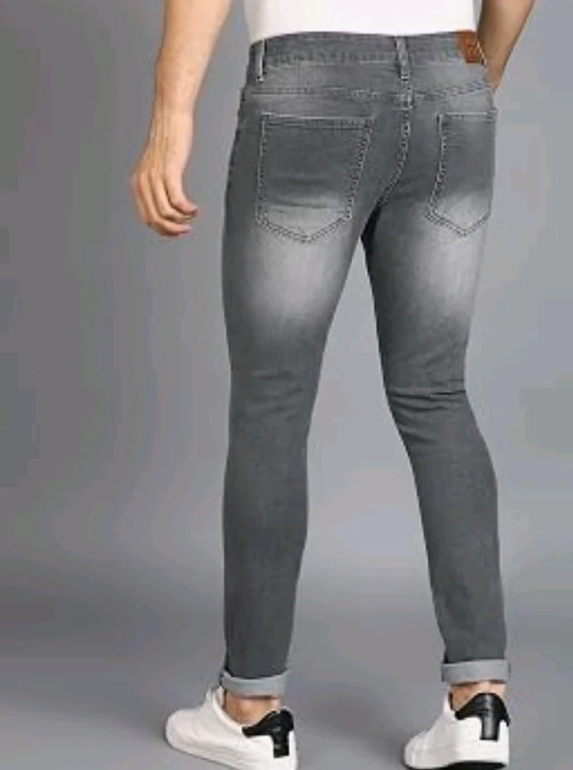 Urbano Fashion Men's Regular Fit Mid Rise Washed Jeans Stretchable - 36