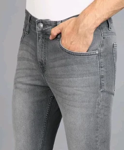 Urbano Fashion Men's Regular Fit Mid Rise Washed Jeans Stretchable - 36