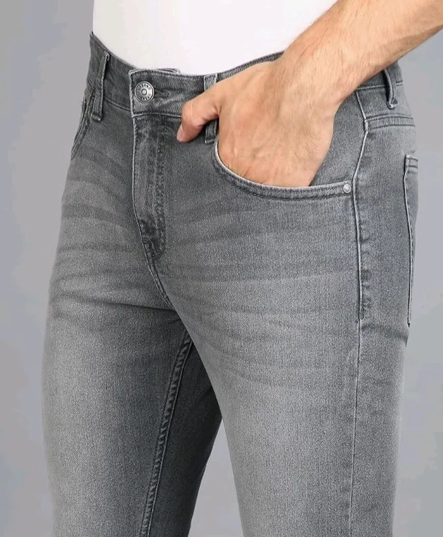 Urbano Fashion Men's Regular Fit Mid Rise Washed Jeans Stretchable - 36