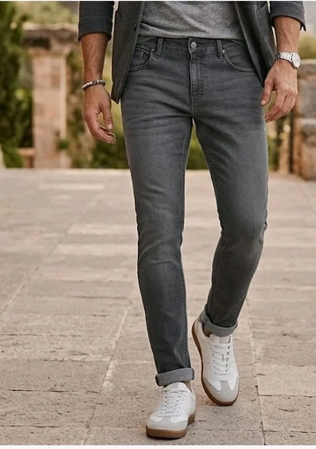 Urbano Fashion Men's Regular Fit Mid Rise Washed Jeans Stretchable - 32