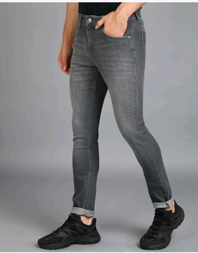 Urbano Fashion Men's Regular Fit Mid Rise Washed Jeans Stretchable - 32