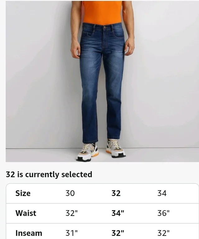Urbano Fashion Men's Regular Fit Washed Jeans Stretchable - 32