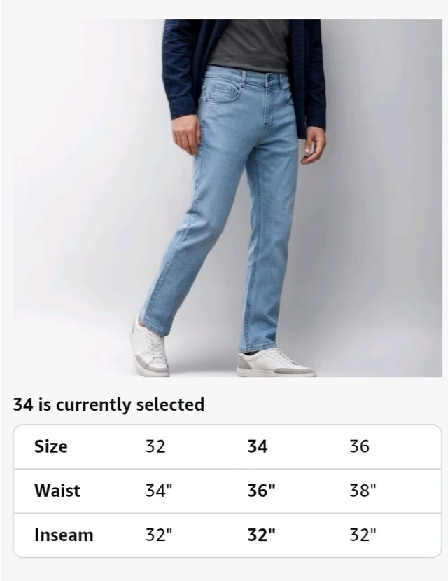 Urbano Fashion Men's Slim Fit Denim Jeans Stretchable - 36