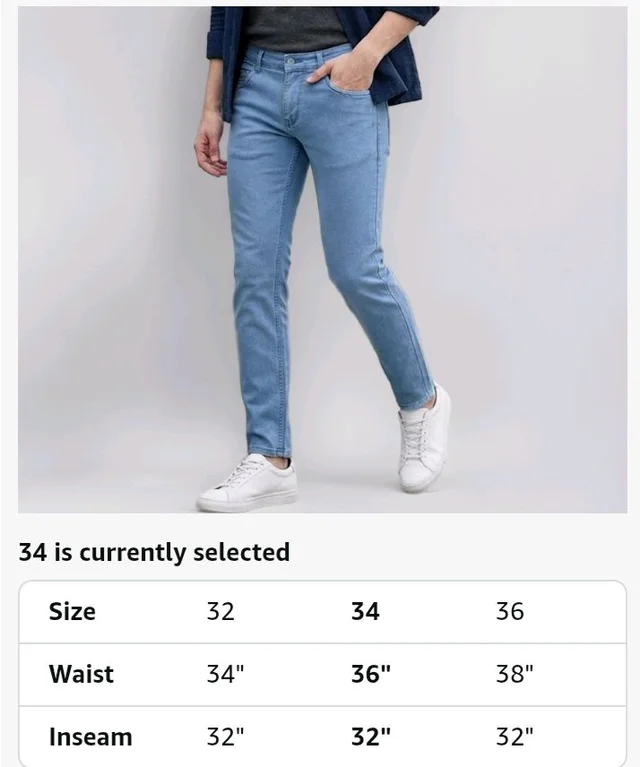 Urbano Fashion Men's Slim Fit Denim Jeans Stretchable
- 32