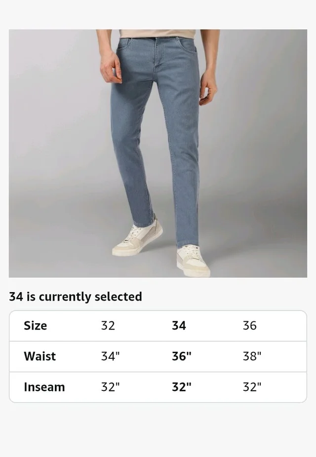 Urbano Fashion Men's Slim Fit Mid Rise Washed Jeans Stretchable - 38