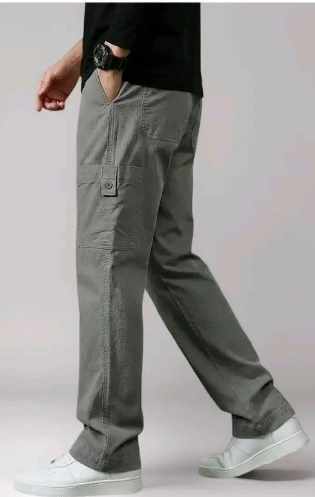 Cargo for Men | Cotton Cargo Pant | Lower for man | Elastic Drawstring Waist Straight Fit Bottoms | Comfortable Breathable Cargos for Casual, Office Wear - 34