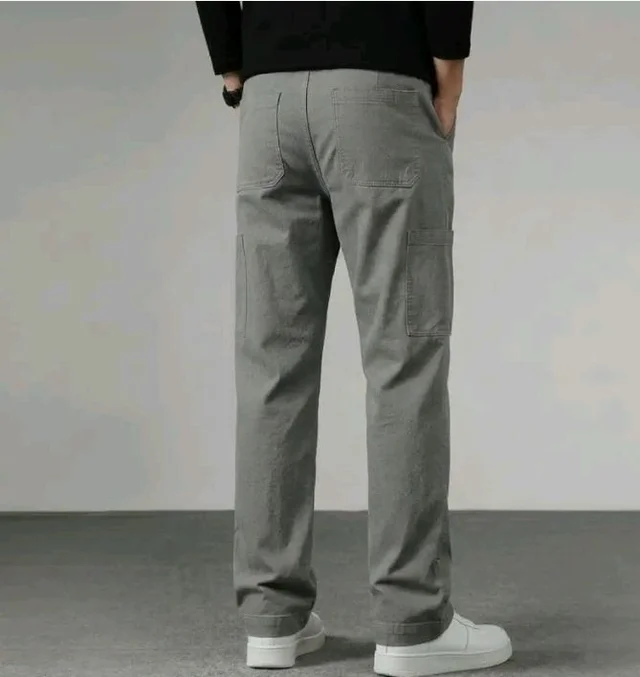 Cargo for Men | Cotton Cargo Pant | Lower for man | Elastic Drawstring Waist Straight Fit Bottoms | Comfortable Breathable Cargos for Casual, Office Wear - 34
