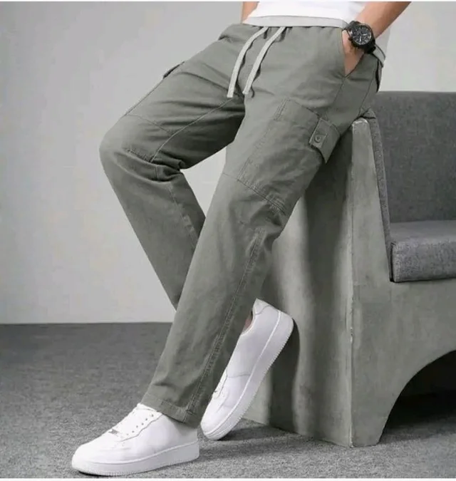 Cargo for Men | Cotton Cargo Pant | Lower for man | Elastic Drawstring Waist Straight Fit Bottoms | Comfortable Breathable Cargos for Casual, Office Wear - 34