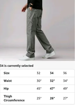 Cargo for Men | Cotton Cargo Pant | Lower for man | Elastic Drawstring Waist Straight Fit Bottoms | Comfortable Breathable Cargos for Casual, Office Wear - 34