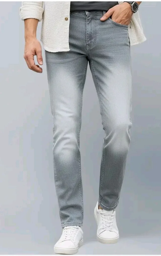 Urbano Fashion Men's Regular Fit Washed Jeans Stretchable - 40