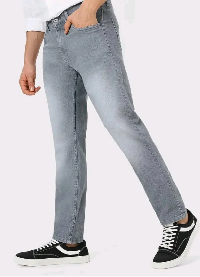 Urbano Fashion Men's Regular Fit Washed Jeans Stretchable - 40