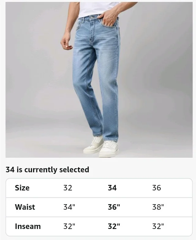 Urbano Fashion Men's Regular Fit Washed Jeans Stretchable - 38