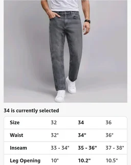 Urbano Fashion Men's Relaxed Fit Washed Denim Jeans Non-Stretchable
- 36