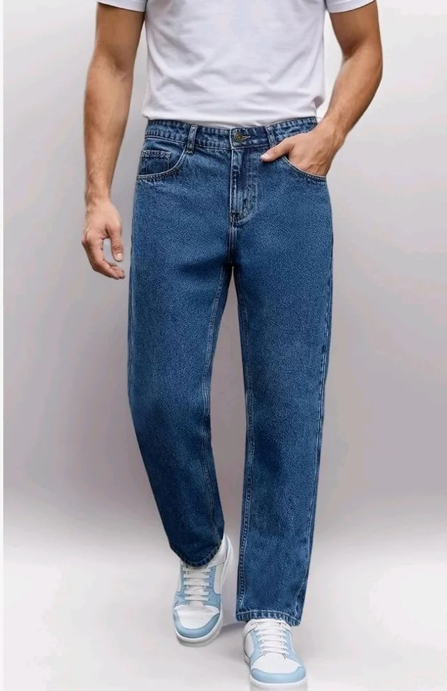 Urbano Fashion Men's Relaxed Fit Washed Denim Jeans Non-Stretchable
