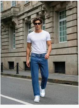 Urbano Fashion Men's Relaxed Fit Washed Denim Jeans Non-Stretchable - 30