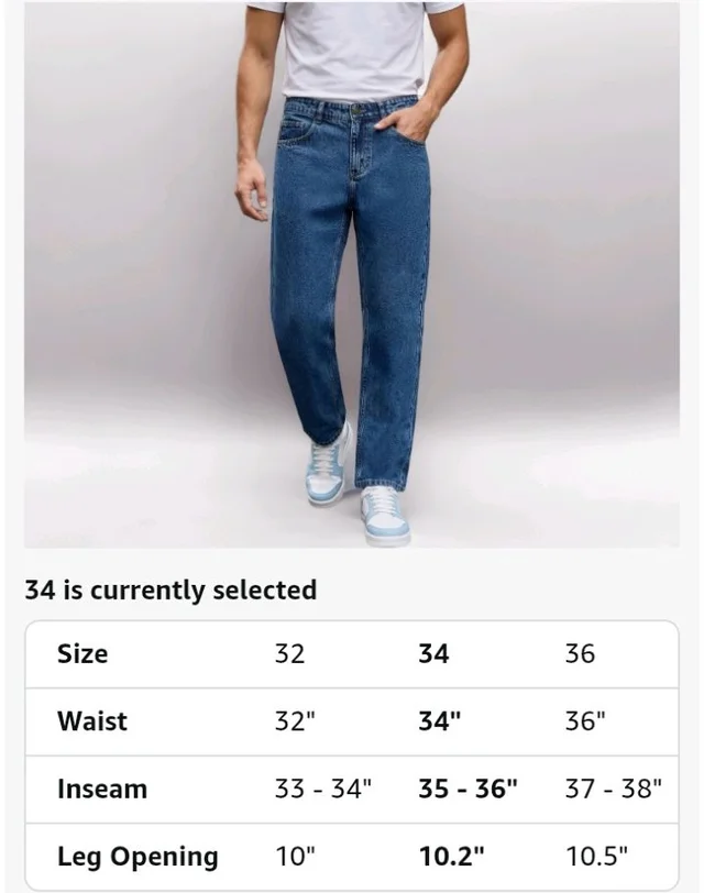 Urbano Fashion Men's Relaxed Fit Washed Denim Jeans Non-Stretchable - 30