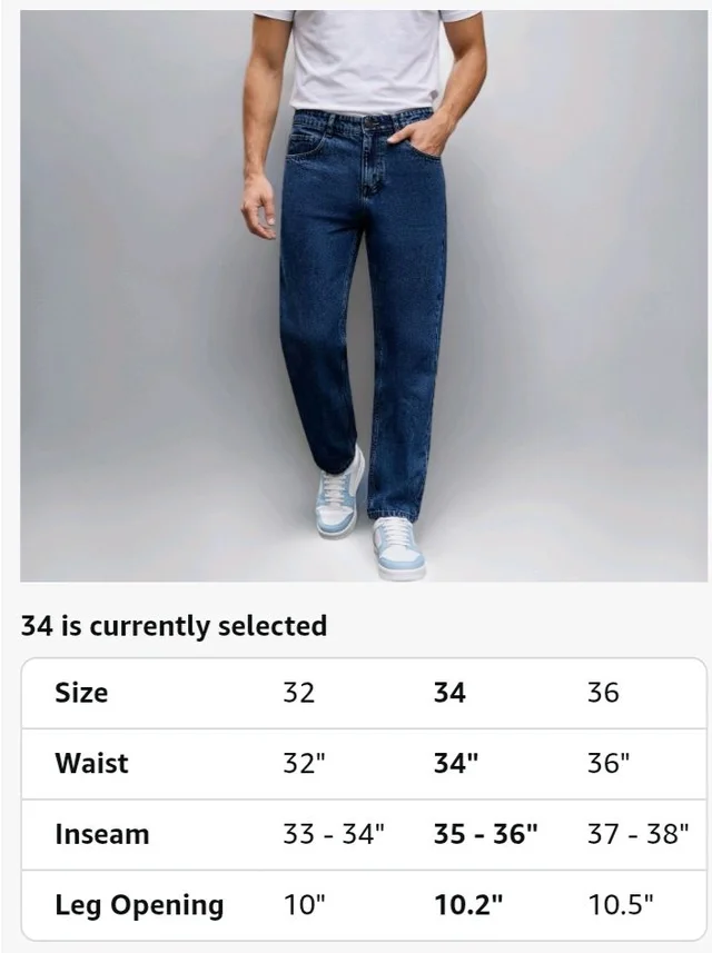 Urbano Fashion Men's Relaxed Fit Washed Denim Jeans Non-Stretchable
- 30