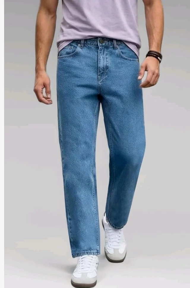 Urbano Fashion Men's Relaxed Fit Washed Denim Jeans Non-Stretchable
