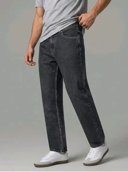 Urbano Fashion Men's Relaxed Fit Washed Denim Jeans Non-Stretchable - 38
