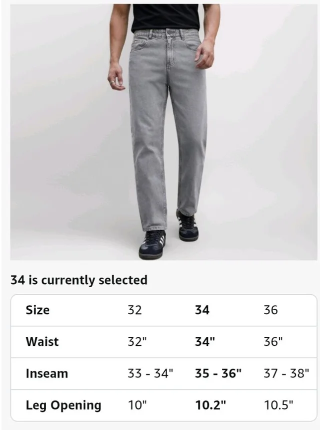Urbano Fashion Men's Relaxed Fit Washed Denim Jeans Non-Stretchable - 32