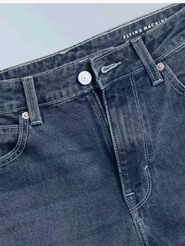 Flying Machine Men's Relaxed Tapered Fit Jeans| Solid | Mid Rise | Stretchable | Jeans for Man
- 36